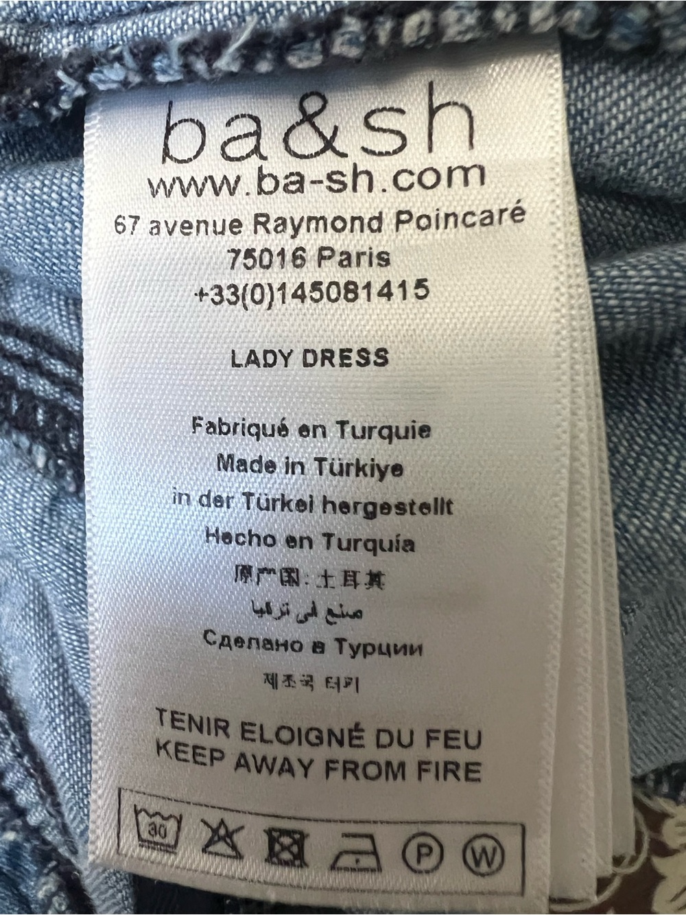 ba&sh Willow Denim Midi Dress Blue Chambray Prairie Western Tiered Boho S - Picture 4 of 6